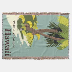 Take a Vacation Hawaii vintage travel poster Throw Blanket