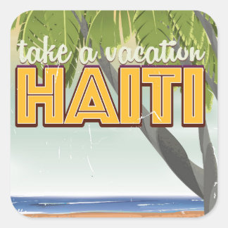Take a vacation to Haiti travel poster Square Sticker