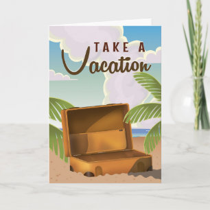 Take a Vacation vintage travel poster Holiday Card