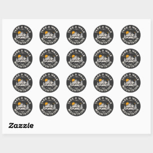 Take A Walk To The Mountains Outdoor Adventure Classic Round Sticker