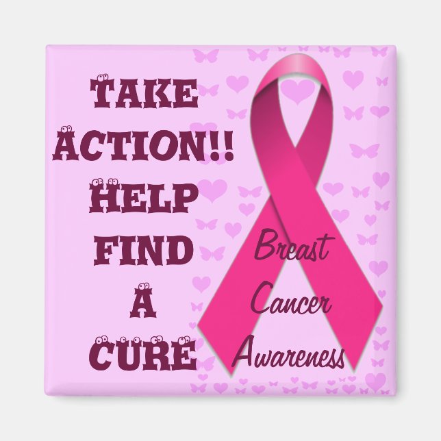Take Action,Breast Cancer Awareness_ Magnet (Front)