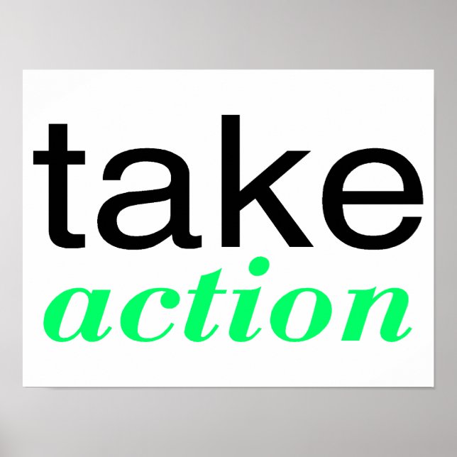 Take Action Green Poster (Front)