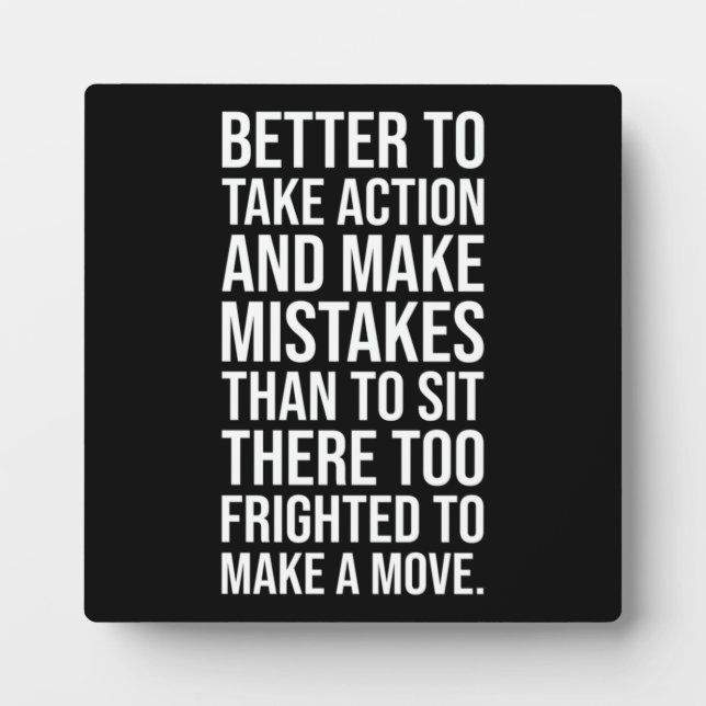 Take Action - Gym, Hustle, Success, Motivational Plaque (Front)