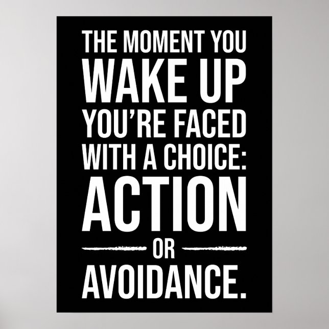 Take Action - Gym, Hustle, Success Motivational Poster (Front)