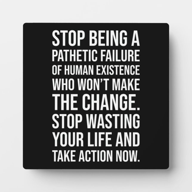 Take Action Now - Gym, Hustle, Success, Motivation Plaque (Front)