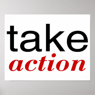 Take Action Red Poster