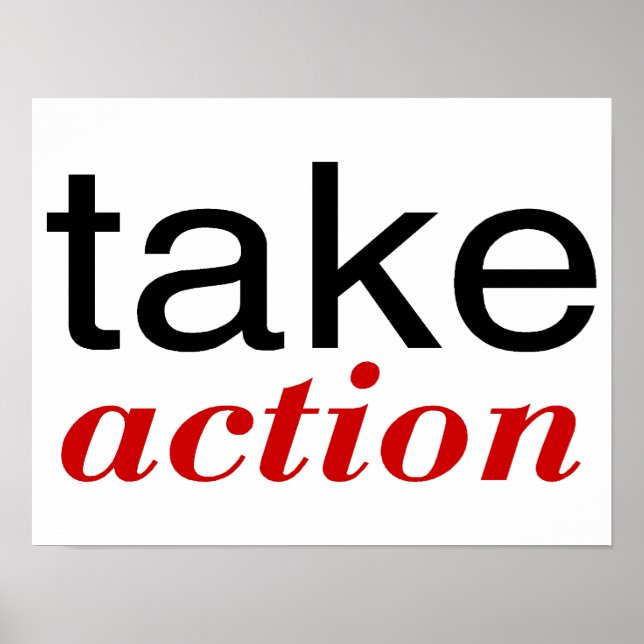 Take Action Red Poster (Front)