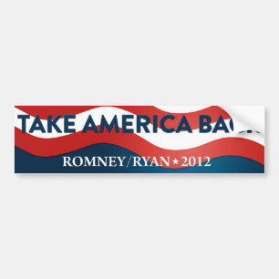 Take America Back Romney/Ryan 2012 Bumper Sticker