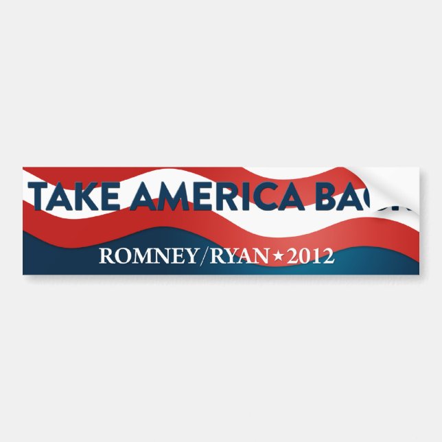 Take America Back Romney/Ryan 2012 Bumper Sticker (Front)