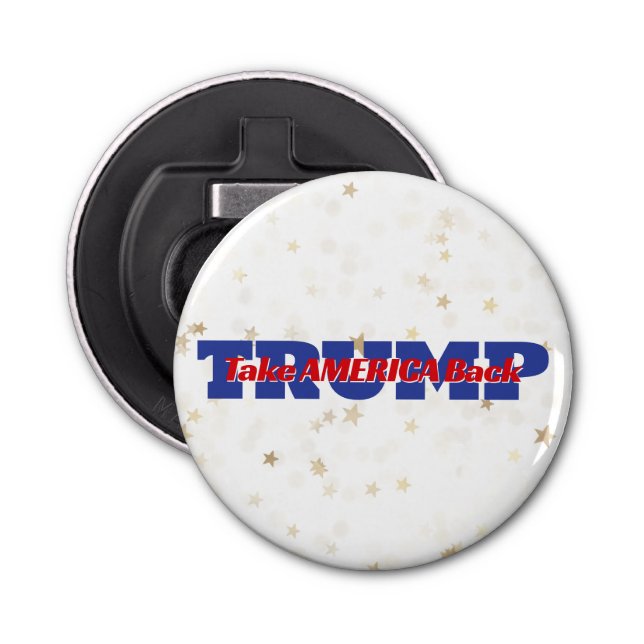 TAKE AMERICA BACK Trump Slogan Bottle Opener (Front)