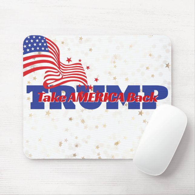 TAKE AMERICA BACK Trump Slogan Mouse Mat (With Mouse)