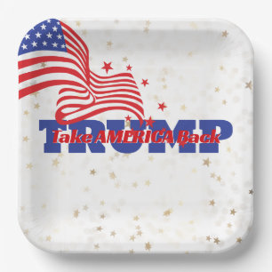 TAKE AMERICA BACK Trump Slogan Paper Plate