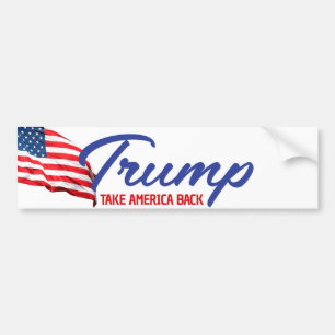 TAKE AMERICA BACK Trump Text Bumper Sticker