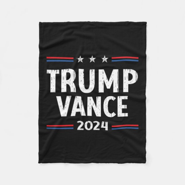 Take America Back Trump Vance 2024 Vice President  Fleece Blanket (Front)