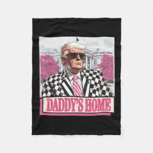 Take America Ck Daddy's Home Funny Pink Donald Tru Fleece Blanket