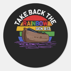 Take Back The Rainbow Pride In God Covenant Promis Classic Round Sticker