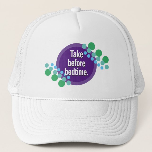 Take before bedtime Slant Spots Trucker Hat (Front)