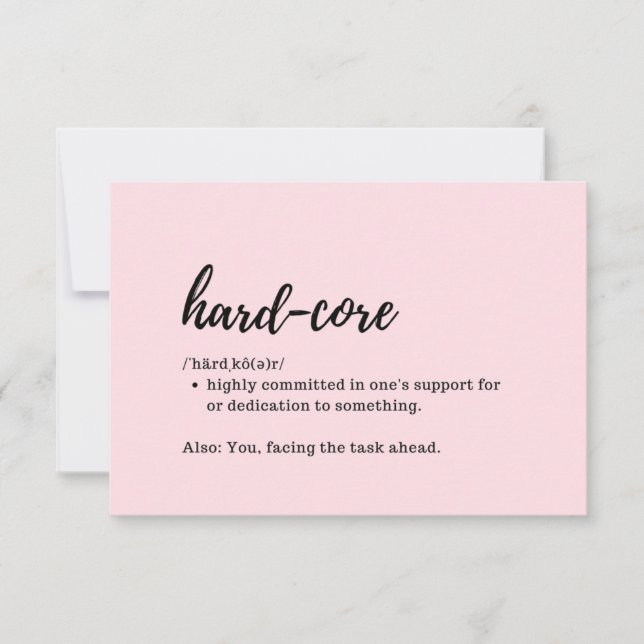 Take Care Cards - Definition of Hard-Core (Front)
