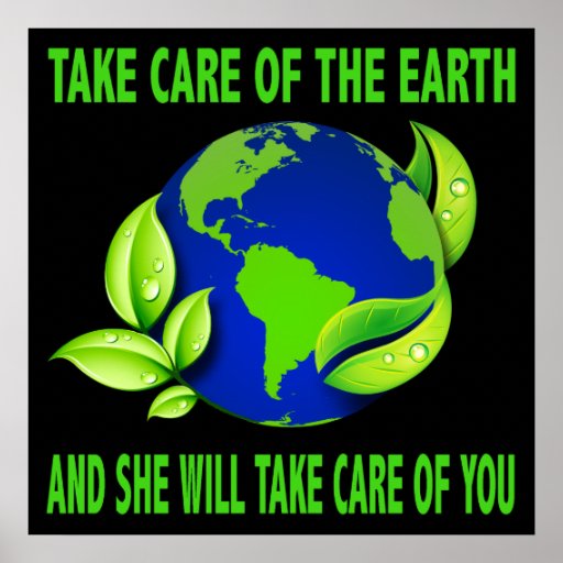 TAKE CARE OF THE EARTH POSTER | Zazzle