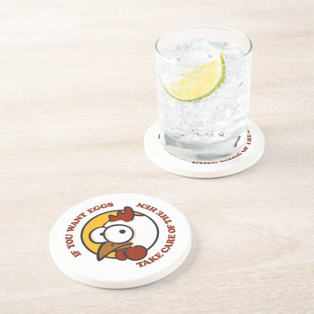 Take care of the hen 1 coaster (Side)