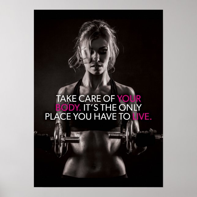 Take Care Of Your Body, Women's Workout Motivation Poster (Front)