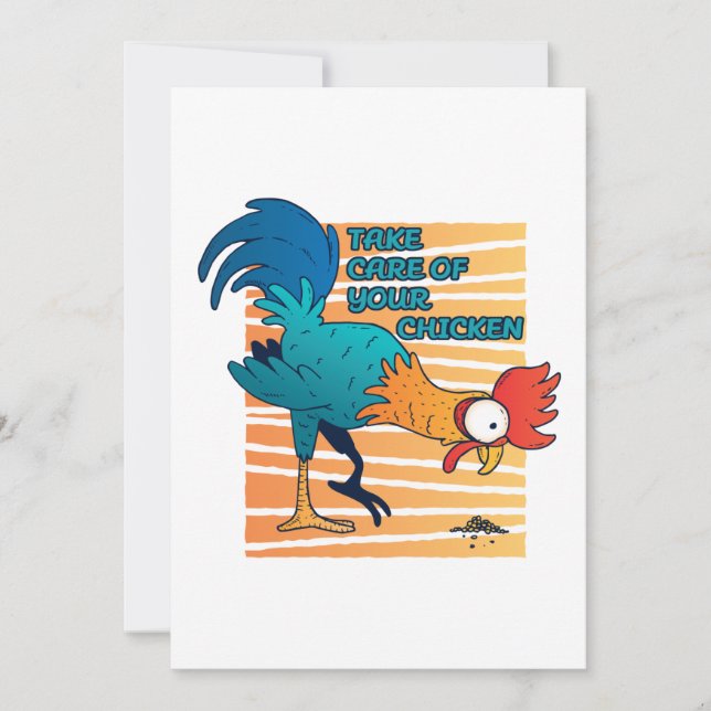Take Care Of Your Chicken Thank You Card (Front)