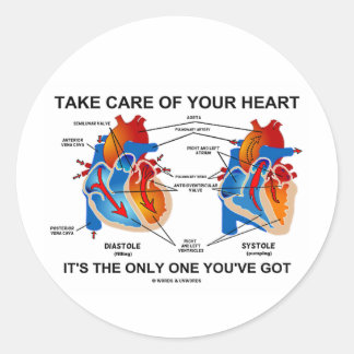 Take Care Of Your Heart It's Only One You've Got Classic Round Sticker
