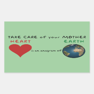 Take care of your mother rectangular sticker