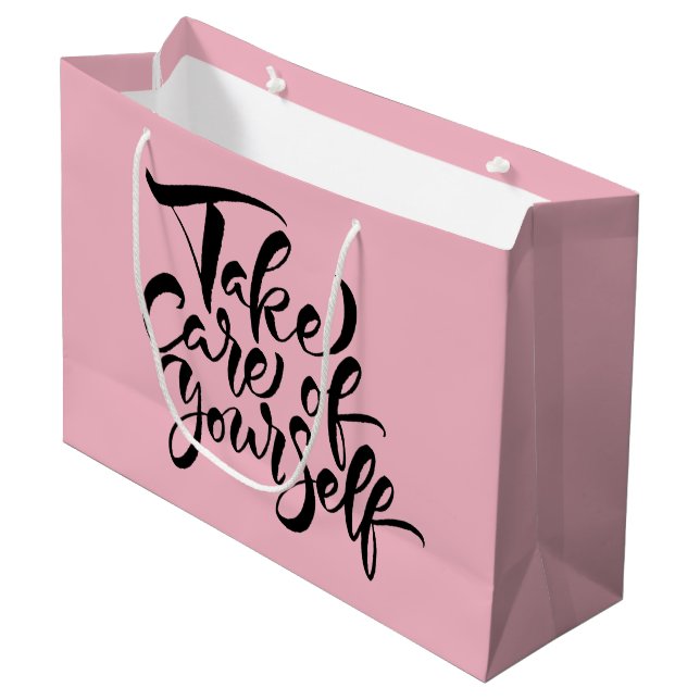 Take Care of Yourself Large Gift Bag (Front Angled)