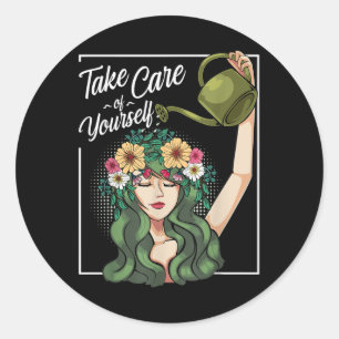 Take Care Of Yourself Self-love Body Positive Ment Classic Round Sticker
