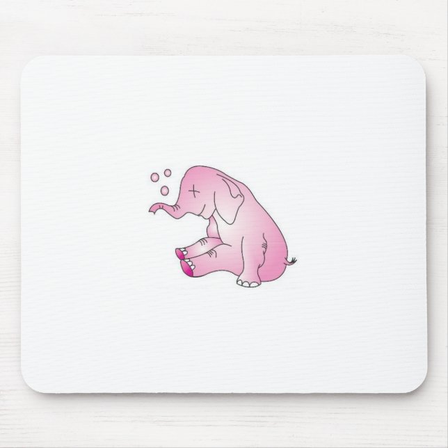 Take Care Pink Elephant Mouse Mat (Front)