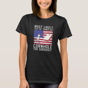 Take Cornhole Too Seriously Vintage Sack Bag Toss T-Shirt