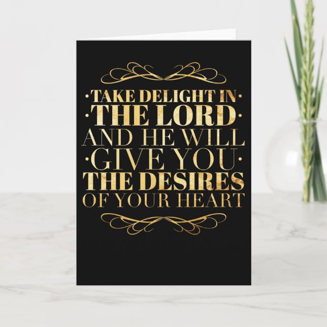 Take Delight in the Lord - Bible Quote Card (Front)