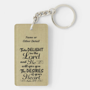 Take Delight in the Lord Psalm 37 4 Bible Verse Key Ring