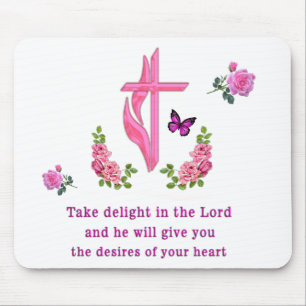 Take delight in the Lord Psalms 37:4 Mouse Mat