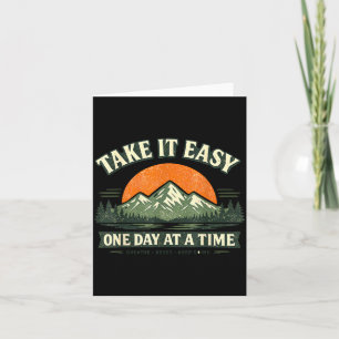 Take Easy One Day at A Time Vintage Mountain Shirt Card