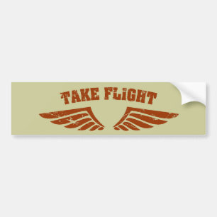 Take Flight Aviation Wings Bumper Sticker