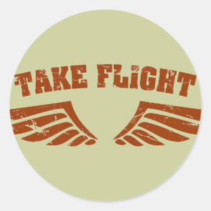 Take Flight Aviation Wings Classic Round Sticker