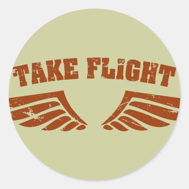 Take Flight Aviation Wings Classic Round Sticker (Front)