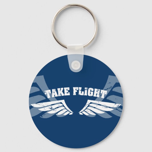 Take Flight Aviation Wings Key Ring (Front)