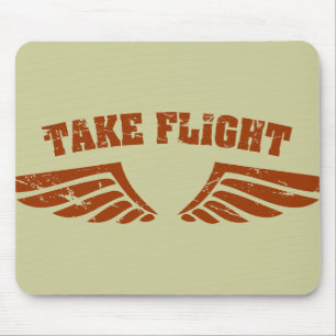 Take Flight Aviation Wings Mouse Mat