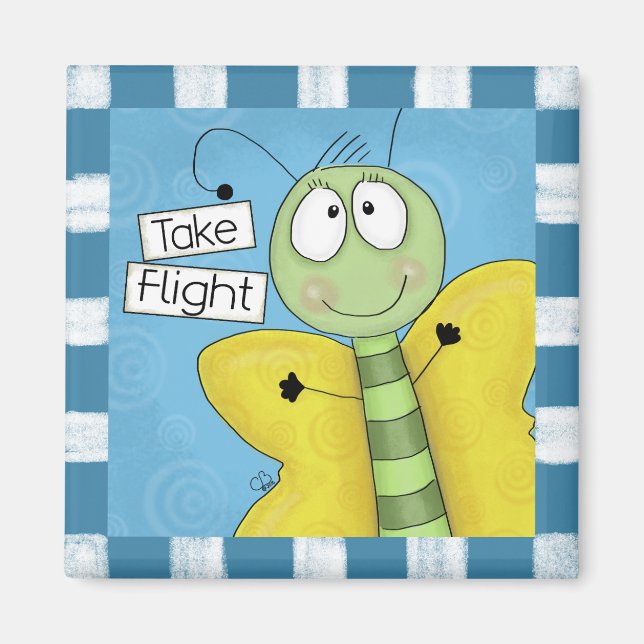 Take Flight Butterfly Magnet (Front)