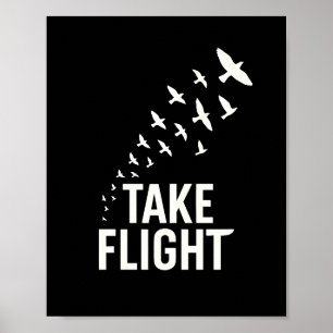 Take Flight Motivational Bird Design Poster