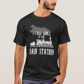 Take Him To The Train Station Vintage Steam Train  T-Shirt