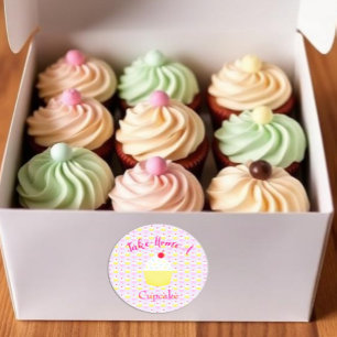 Take Home A Cupcake Baking Birthday Classic Round Sticker
