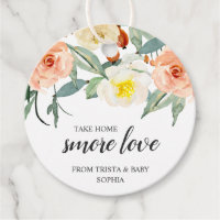 Take Home Smore Love Peach Floral Girl Baby Shower