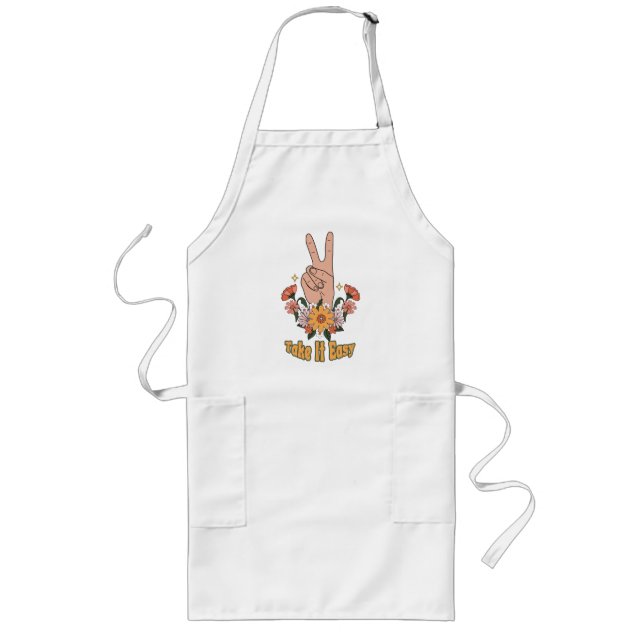 Take It Easy Boho Floral  Long Apron (Front)