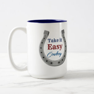 Take it easy Cowboy Two-Tone Coffee Mug