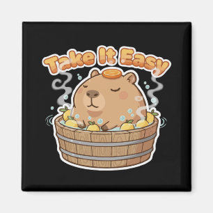 Take It Easy Cute Capybara Funny Kawaii Animal Magnet