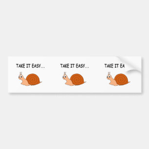 Take It Easy Cute Cartoon Snail Bumper Sticker